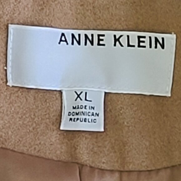 ANNE KLEIN Tan/Camel Color Wool Blend Peacoat Double Breasted Winter Coat XL - Picture 9 of 14